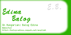 edina balog business card